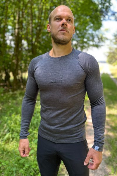 Kallys maenner merino tshirt dunkelgrau